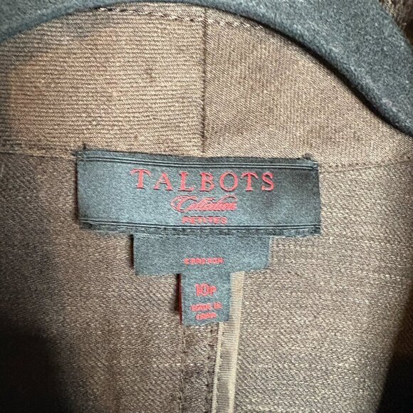 Talbots chocolate brown linen blend blazer jacket - Picture 3 of 5